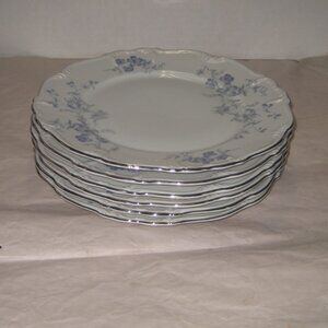 6 Edelstein Bavaria Maria-Theresia Ocean Blue Dishes Floral 10"